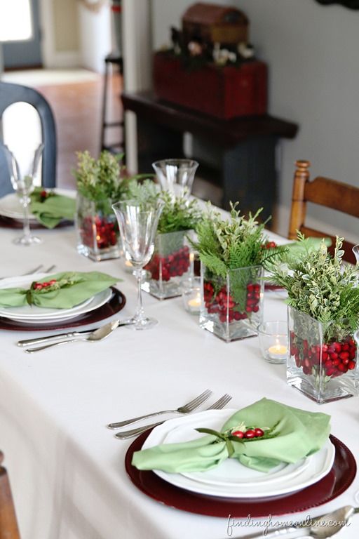 Mesa de navidad decorada